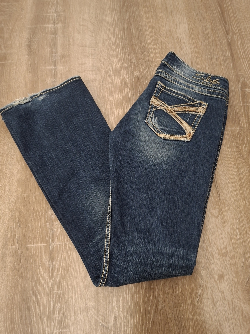 Silver Jeans Co. Twisted Bootcut Jeans Women's 29x33 Medium Wash Distressed